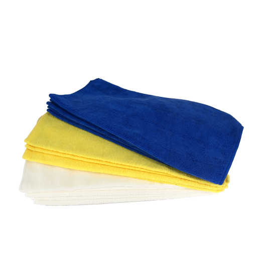 Фото Салфетка из микрофибры 40х40 см 250 г/м2 (белые,желтые,синие) (15 шт/уп)