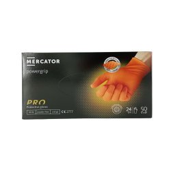 Фото Mercator перчатки нитриловые L оранжевые (50 шт)