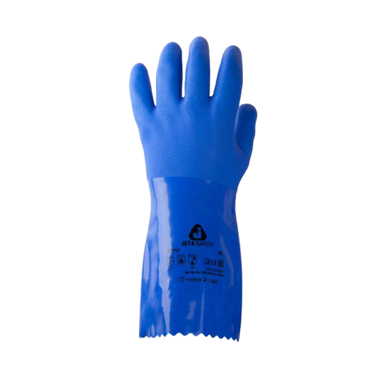 Фото Jeta Safety перчатки защитные химические с покрытием из ПВХ, синие