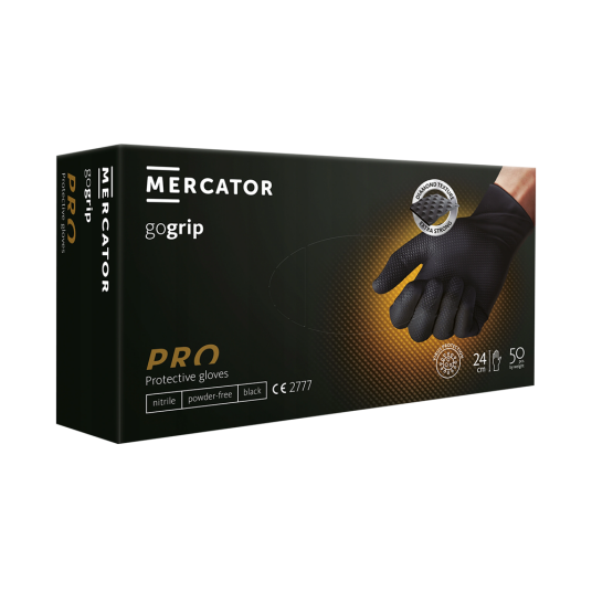 Фото Mercator перчатки черные нитриловые ХL (50 шт)