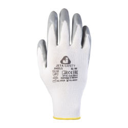 Фото Jeta Safety JN011 перчатки серые из полиэфирной пряжи c нитриловым покрытием, размер L