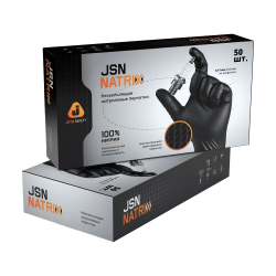 Фото Jeta Safety NATRIX290-BL-10 перчатки нитриловые черные, размер XL